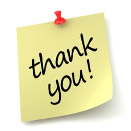 Thank you sticky note