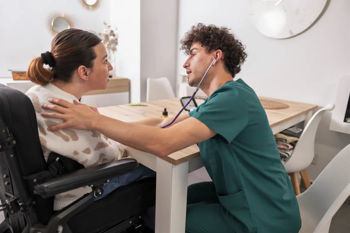 Nurse providing one-on-one clinical care in a home setting